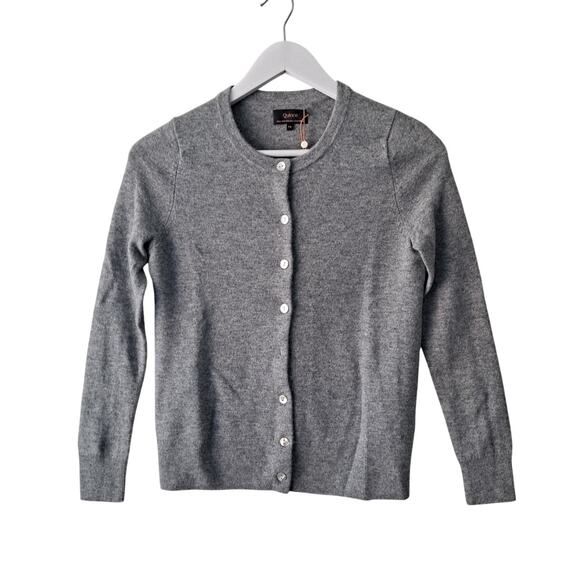 NWT Quince 100% Mongolian Cashmere Cardigan Sweater Heather Grey Womens Size XS - Picture 2 of 12